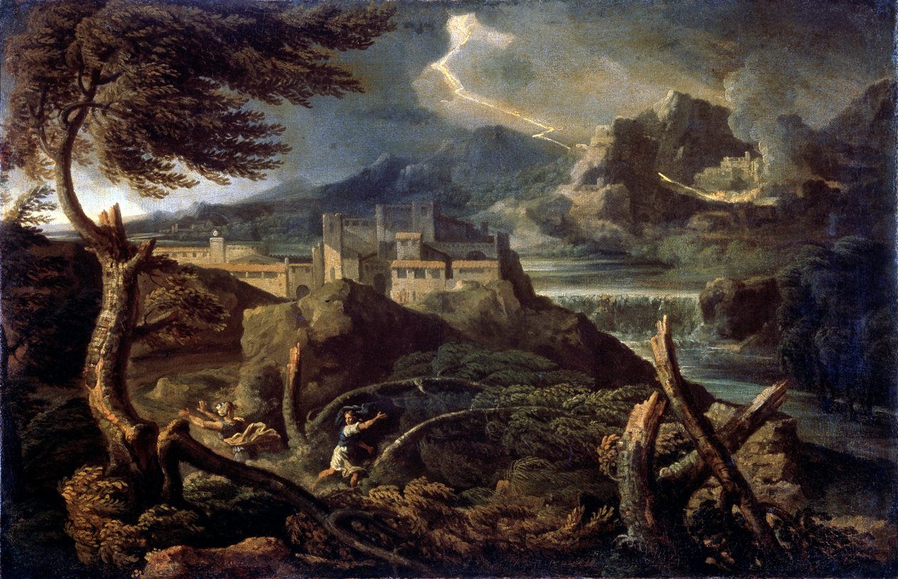 雷のある風景、1660年代 作： ガスパール・デュゲット