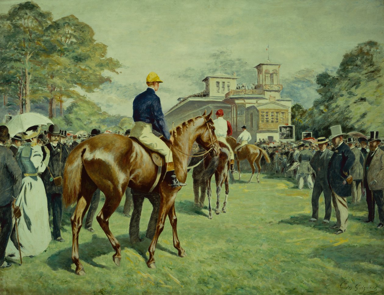 ポストへのパレード（油彩・キャンバス） 作： ガストンギニャール