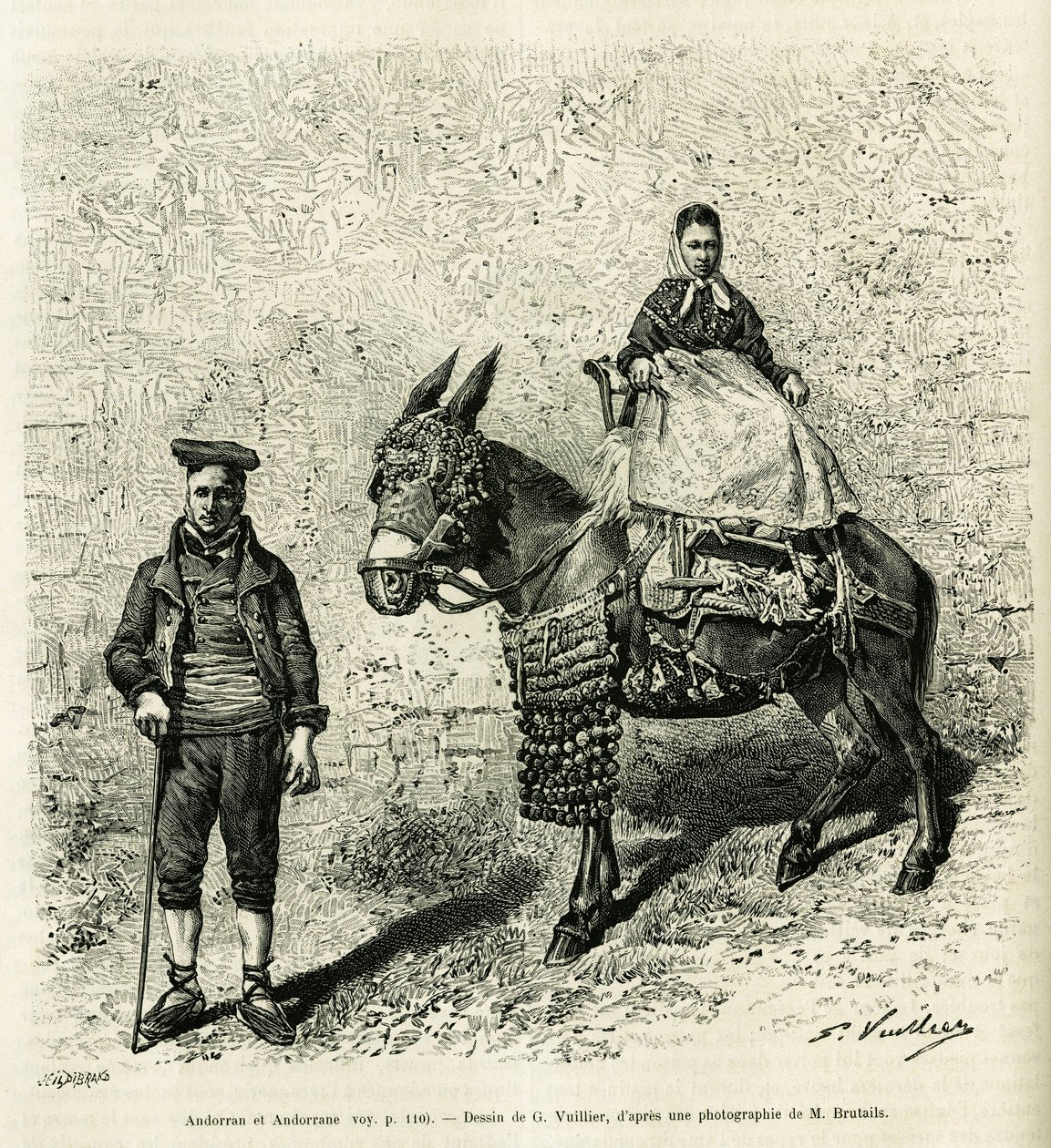 アンドラとアンドラ。エドワード・シャルトン（1807-1890）監督の『le tour du monde 1888』に掲載されたガストン・ヴイリエの『Le val d