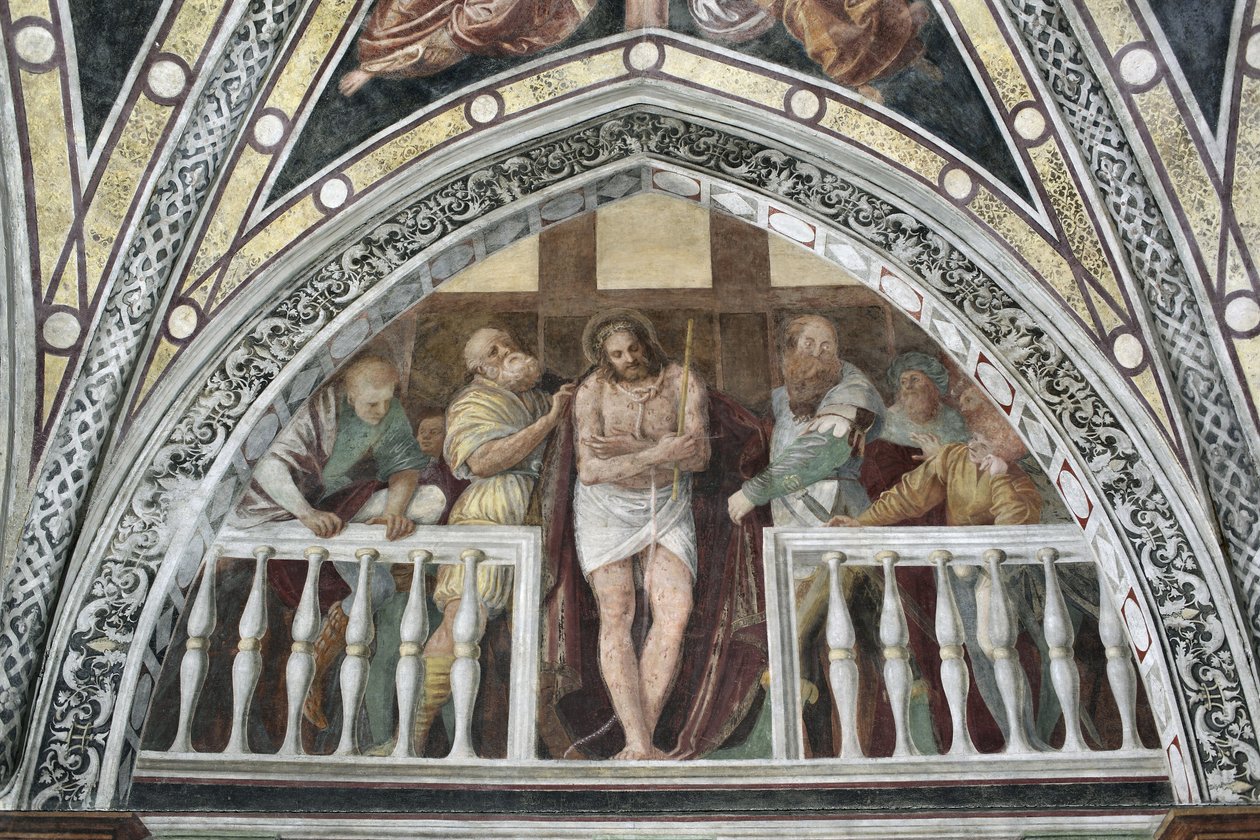 ガウデンツィオ・フェラーリのフレスコ画「エッチェ・ホモ」（1475年頃～1546年） 1542年 ミラノ、サンタ・マリア・デレ・グラツィエ聖堂 イタリア 作： ガウデンツィオフェラーリ