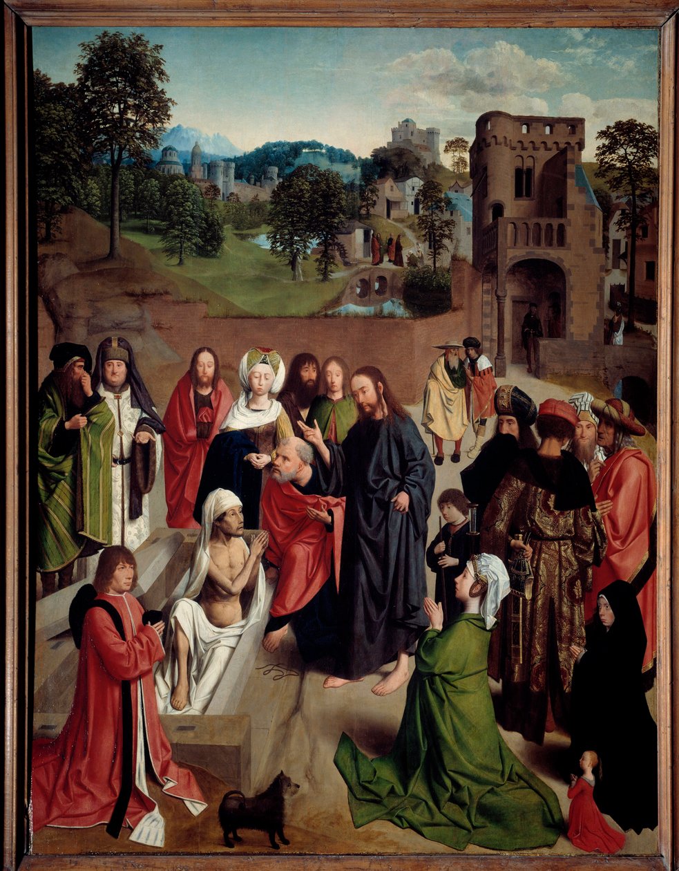 ラザロの復活 ジェラール・ド・サン＝ジャン（1460/1465-1488/1493）の絵画 15世紀 日。1,27x0,97 m 作： ヘルトゲン・トット・シント・ヤンス