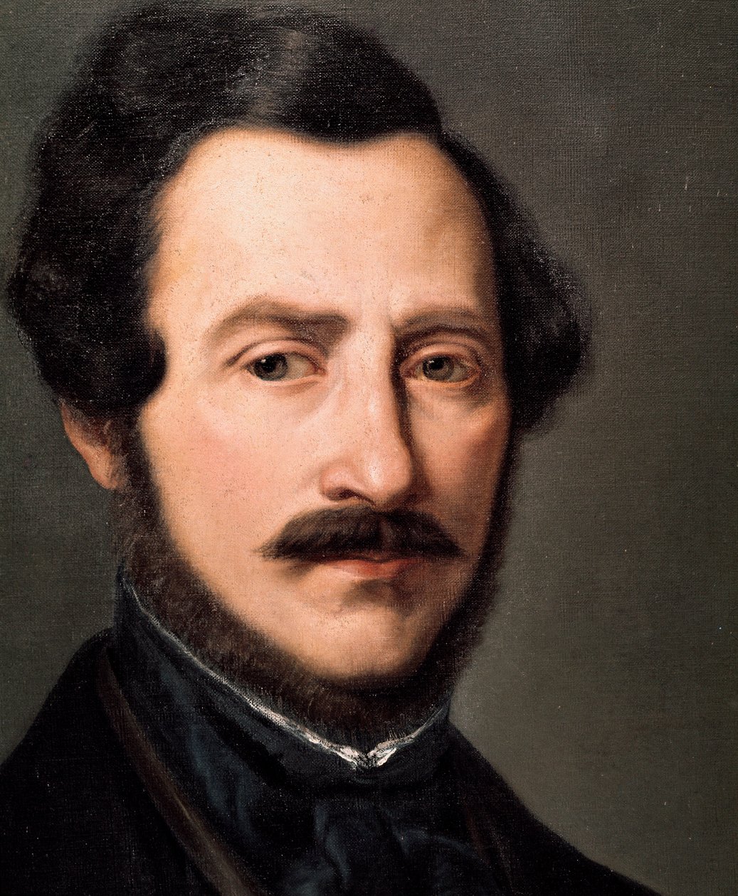 イタリアの作曲家 Gaetano Donizetti (1797-1848) の肖像 Gennario Ruo の絵画 (19 世紀) Naples San Pietro a Majella Conservatory of Music 作： ジェンナーロ・ルオ