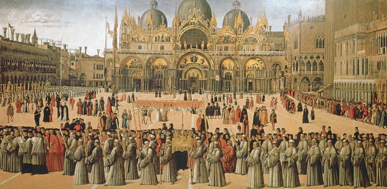 サンマルコ広場の行列、1496年 作： ジェンティーレ・ベリーニ