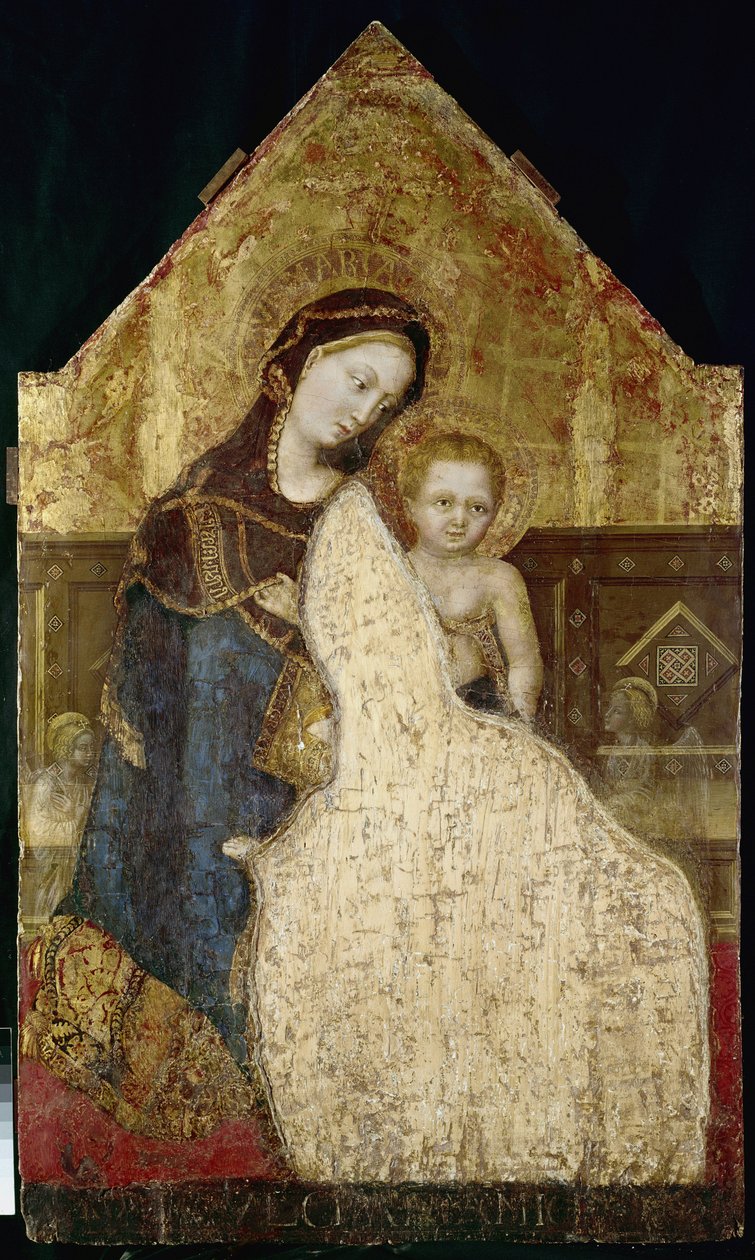 聖母と子供（パネルにテンペラ 作： ジェンティーレ・ダ・ファブリアーノ