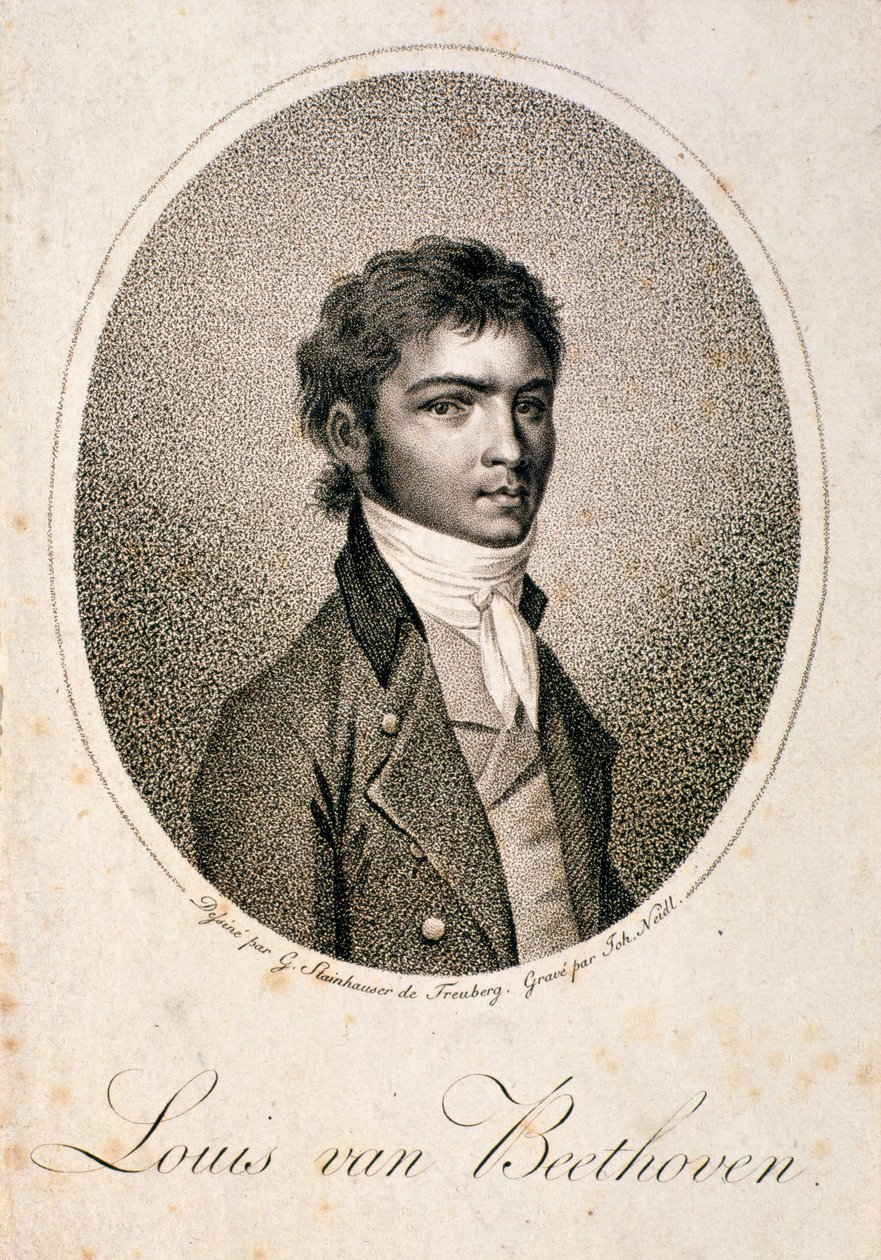 ヨハンジョセフネイドル（1776-1832）によって彫刻されたルイファンベートーベン（1712-73）の肖像（メゾティント） 作： ジョージ・アンドレアス・シュタインハウザー