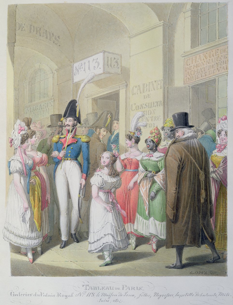 ギャラリーデュパレロワイヤル、「Tableau de Paris」、1815〜30年 作： ゲオルグ・エマニュエル・オピッツ