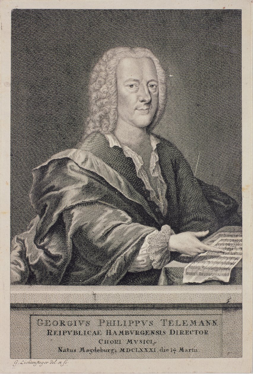 ゲオルク・フィリップ・テレマンの肖像（1681-1757） 作： ゲオルク・リヒテンステガー
