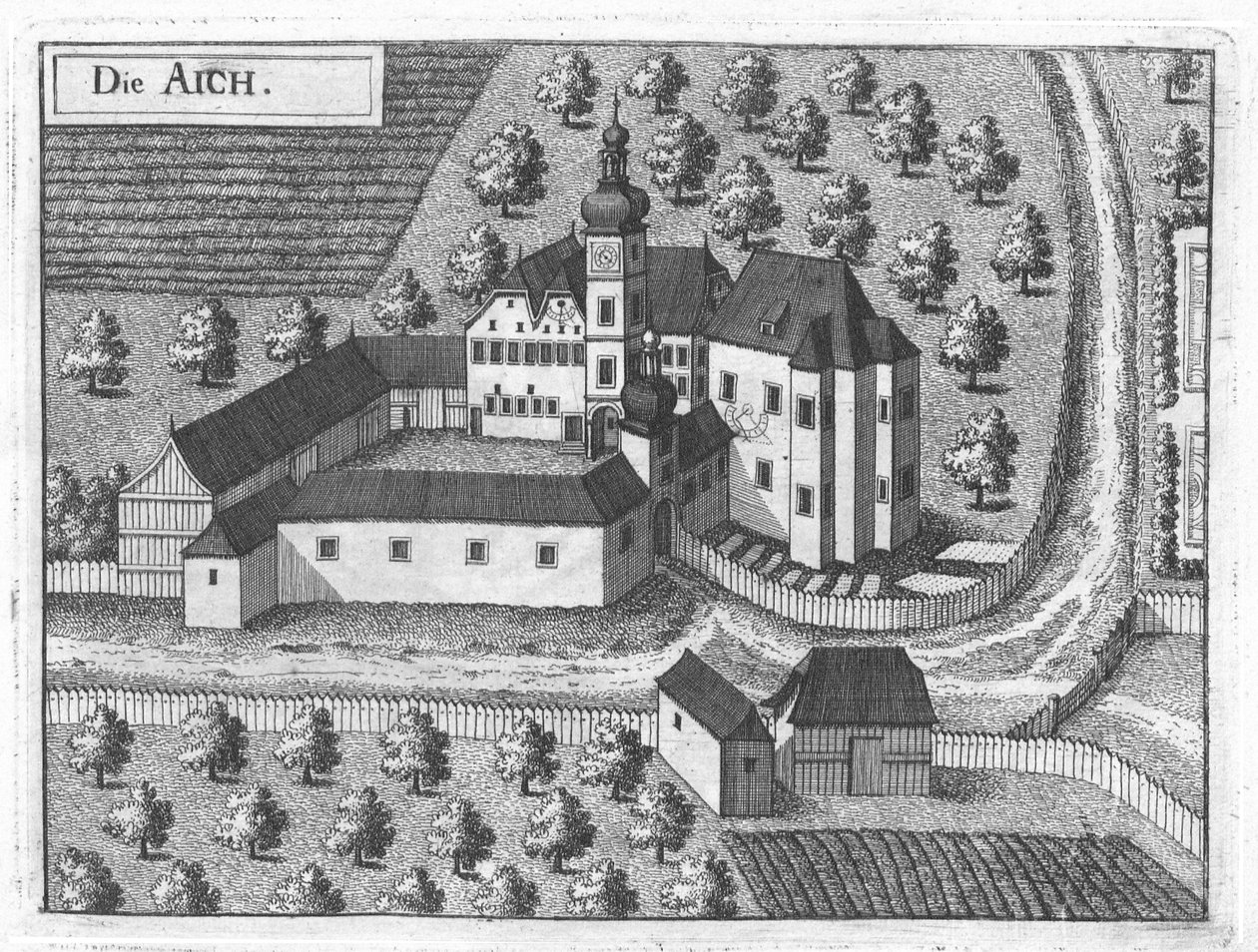 1674年頃のアイヒ城 作： ゲオルグ・マテウス・ヴィッシャー。
