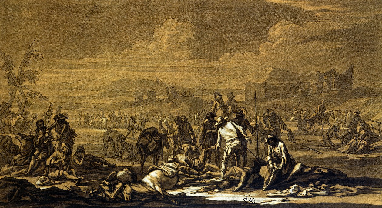 戦いの後、1695年、クリスチャンルジェンダス（1708-81）c.1740によって彫刻 作： ゲオルグフィリップIルゲンダス