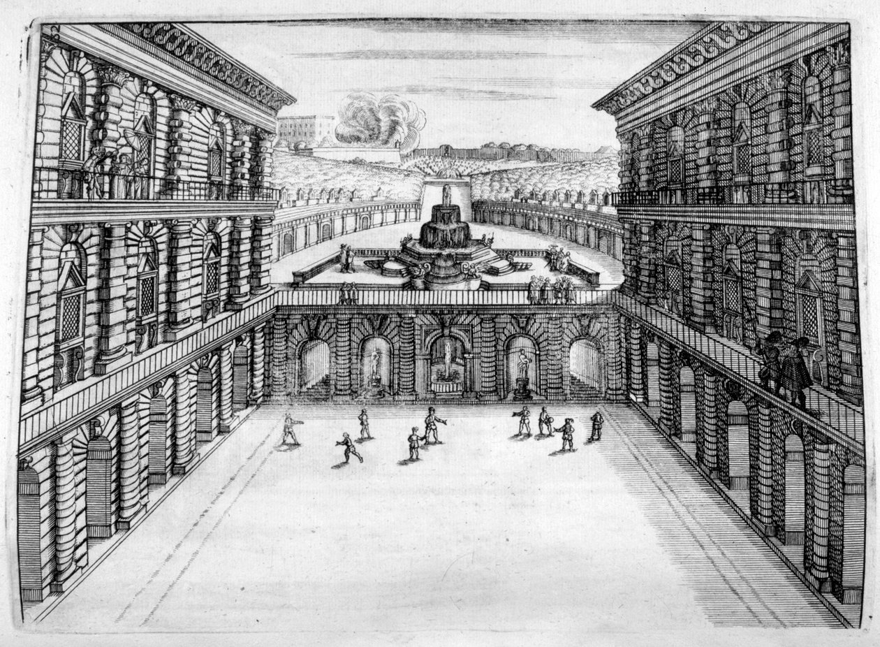 シャトーと庭園のデザイン、1664年 作： ジョージ・アンドレアス・ボックラー