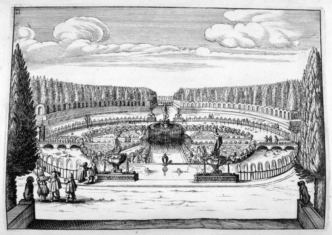 装飾用の噴水と庭のデザイン、1664年 作： ジョージ・アンドレアス・ボックラー