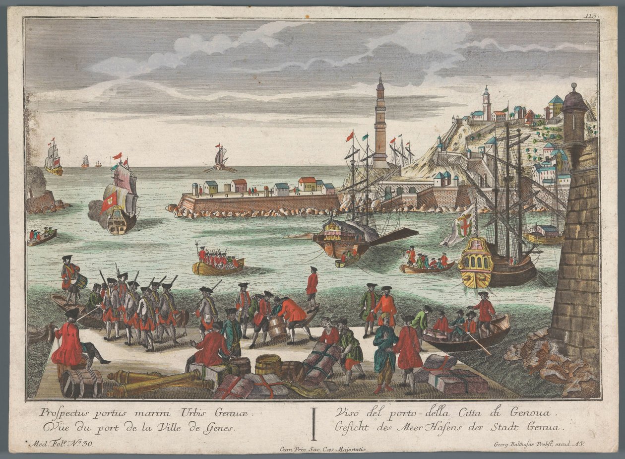 ジェノヴァの港の眺め Gesicht des Meer Hafens der Stadt Genoa (オブジェクトのタイトル) ハーバー ビュー (シリーズ タイトル) 作： ゲオルグ・バルタザール・プロブスト
