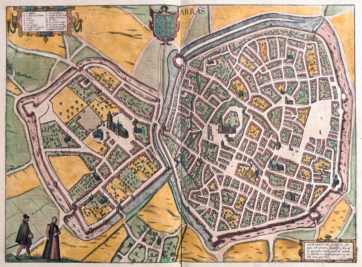 アラス、カレー、北フランス - ゲオルク・ブラウン著「Civitates Orbis Terrarum」ケルン1617年所収 作： ジョージ・ブラウン