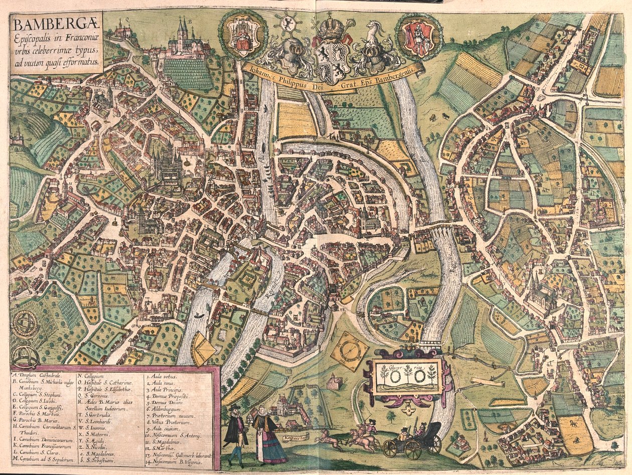 ドイツのバンベルゲン - ゲオルク・ブラウン著『Civitates Orbis Terrarum』（ケルン、1617年）所収 作： ジョージ・ブラウン