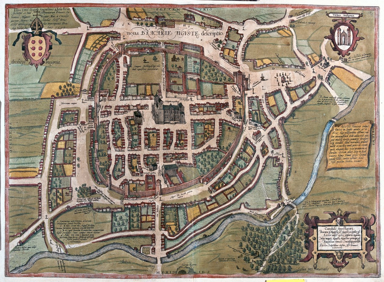 ポルトガルのブラガ - ゲオルク・ブラウン著『Civitates Orbis Terrarum』（ケルン、1617年）所収 作： ジョージ・ブラウン