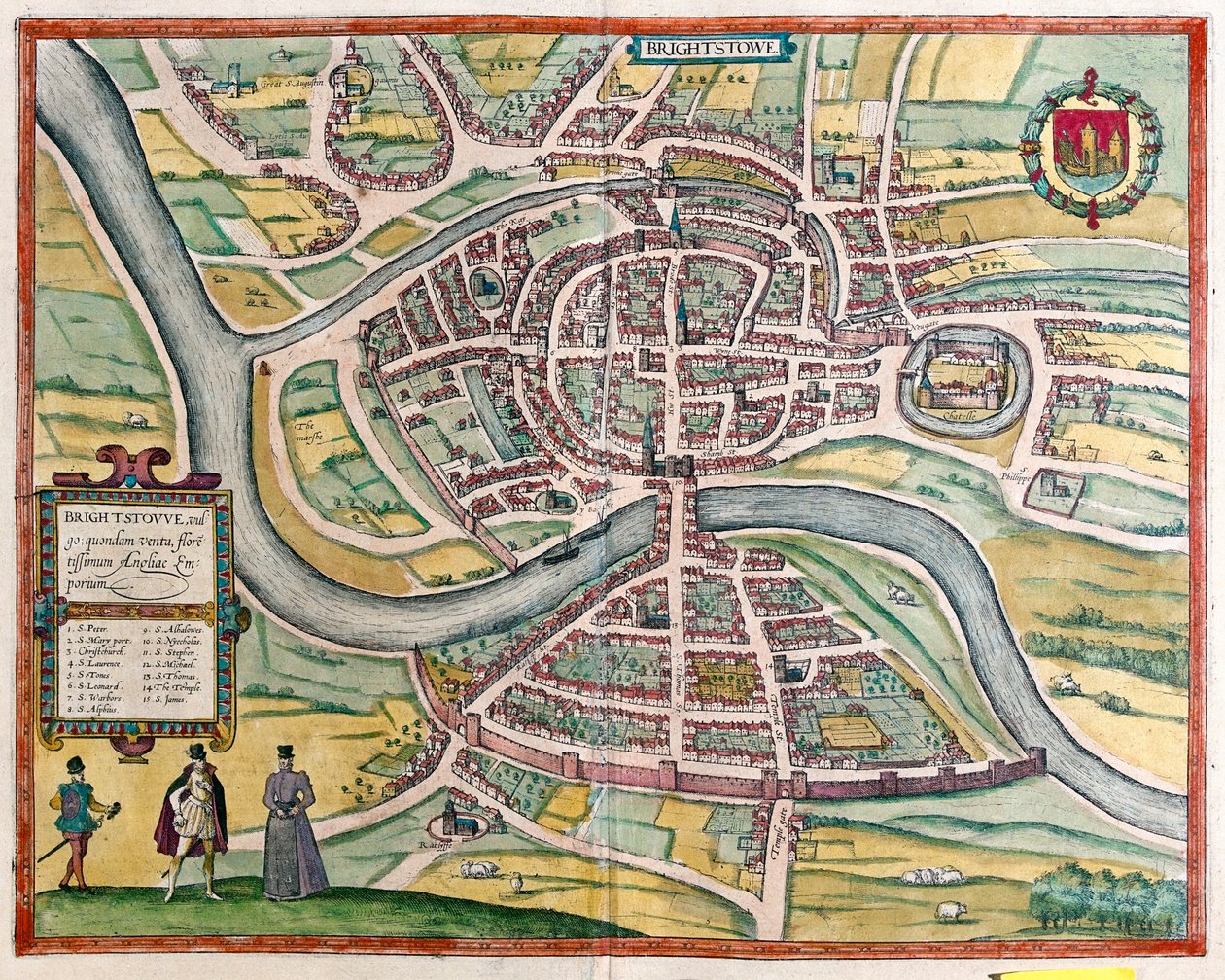 ブリストル - イギリス、ゲオルク・ブラウン著『Civitates Orbis Terrarum』ケルン1617年所収 作： ジョージ・ブラウン