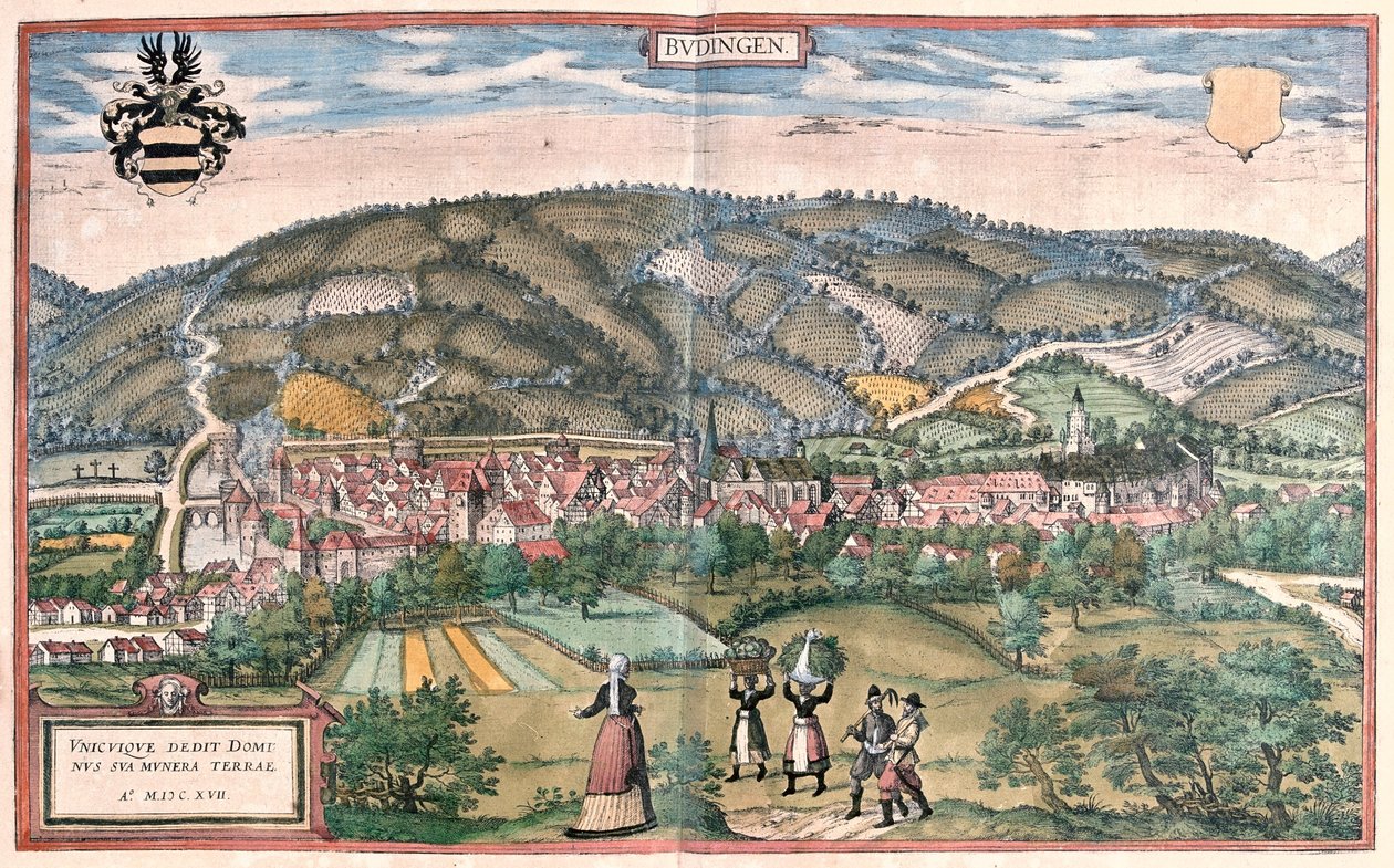 ドイツ、ブディンゲン - ゲオルク・ブラウン著『Civitates Orbis Terrarum』（ケルン、1617年）所収 作： ジョージ・ブラウン