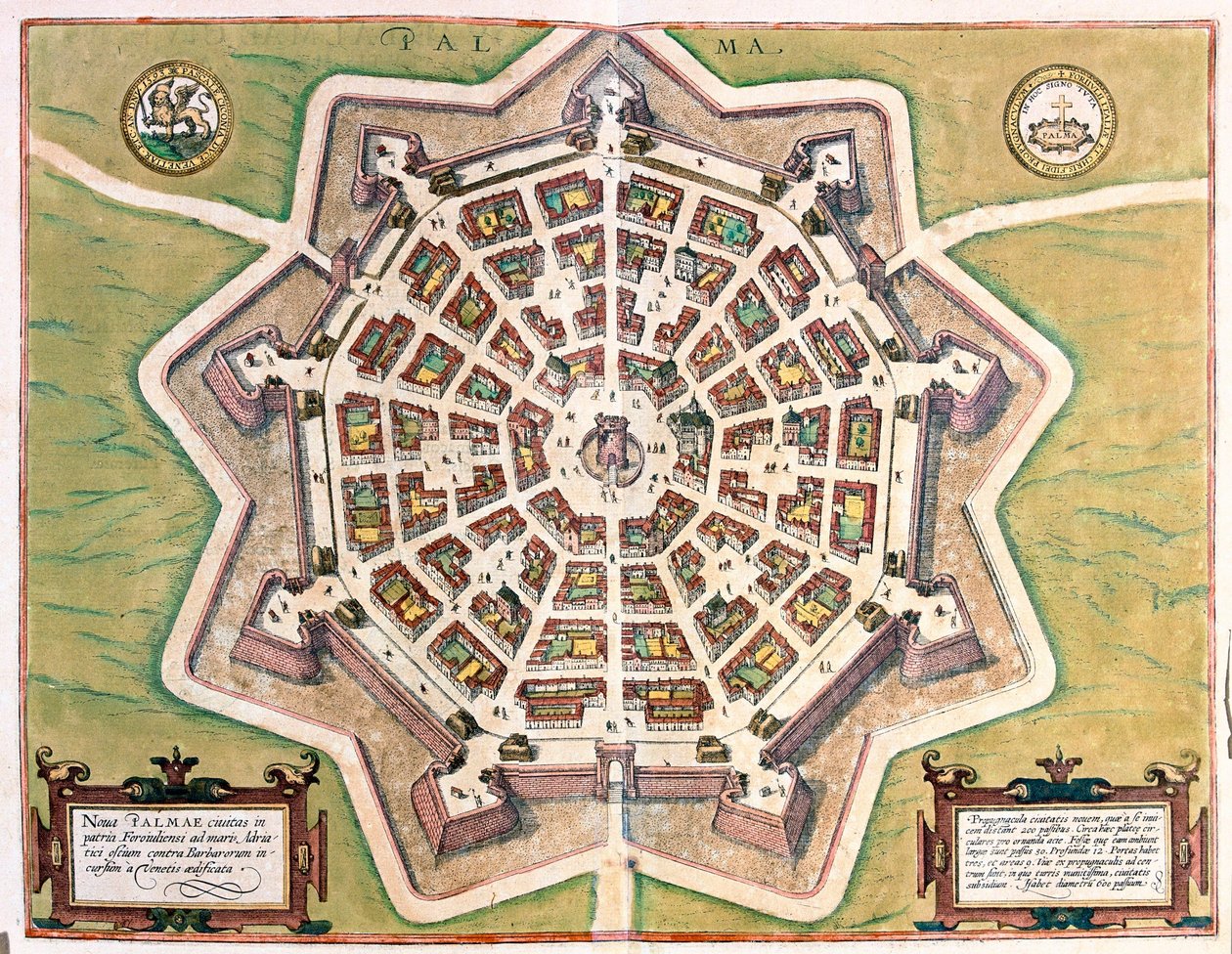 イタリアのエトナ山を背景にしたカターニア-ケルンのゲオルク・ブラウン作「Civitates Orbis Terrarum」所収 作： ジョージ・ブラウン