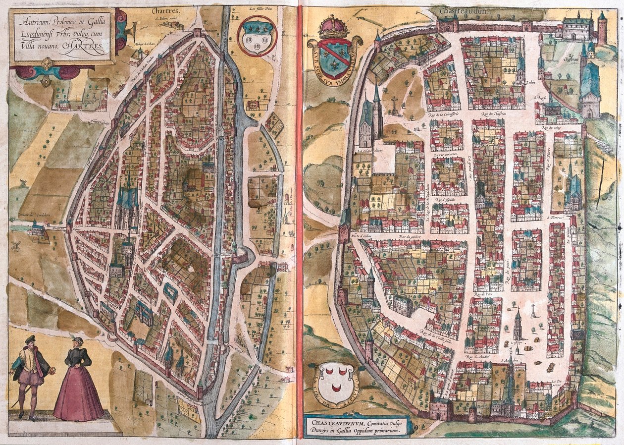 フランスのシャルトル、ゲオルク・ブラウン著『Civitates Orbis Terrarum』（ケルン、1617年）所収、 作： ジョージ・ブラウン