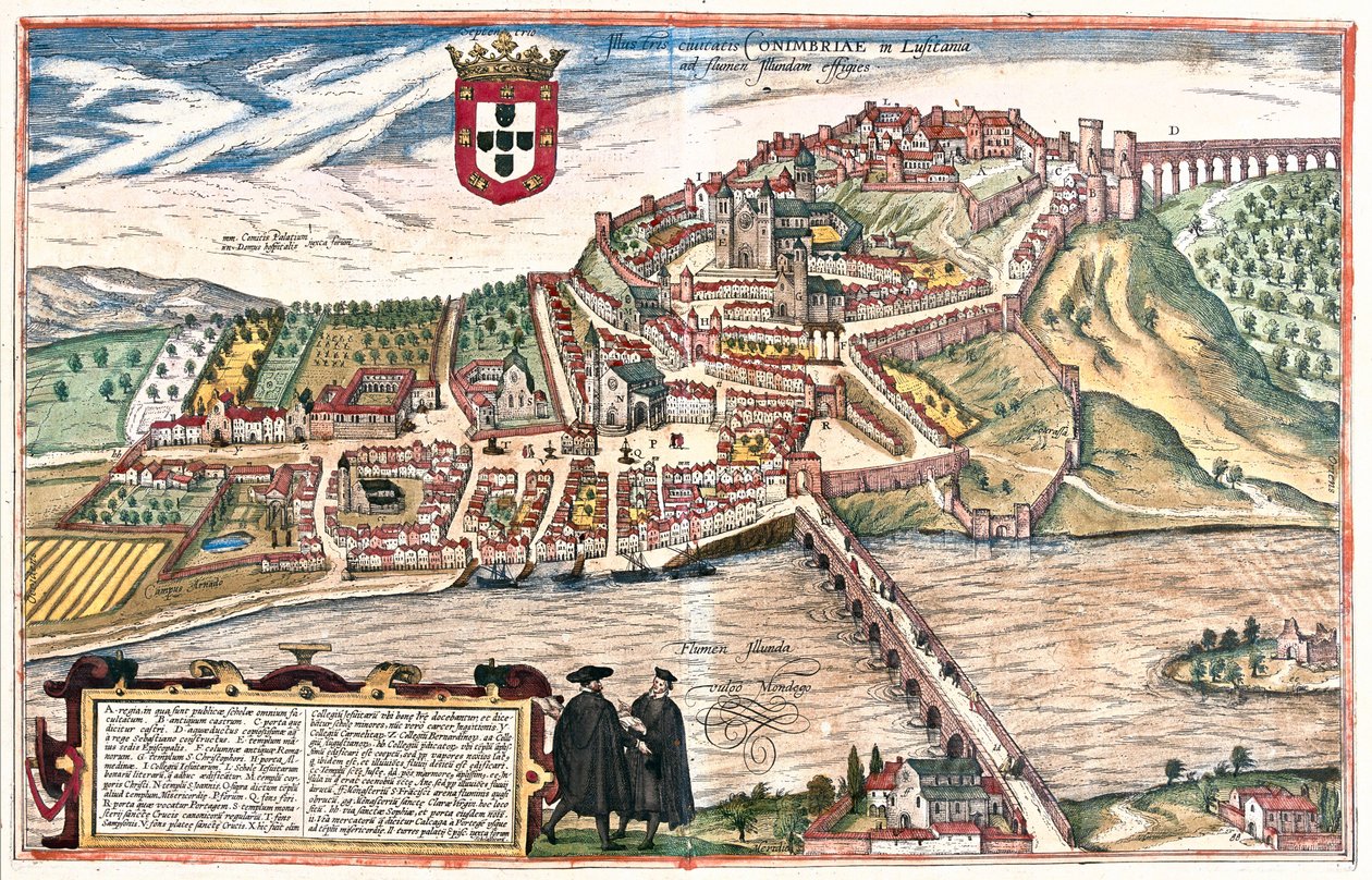 ポルトガルのコインブラ - ゲオルク・ブラウン著『Civitates Orbis Terrarum』（ケルン、1617年）所収 作： ジョージ・ブラウン