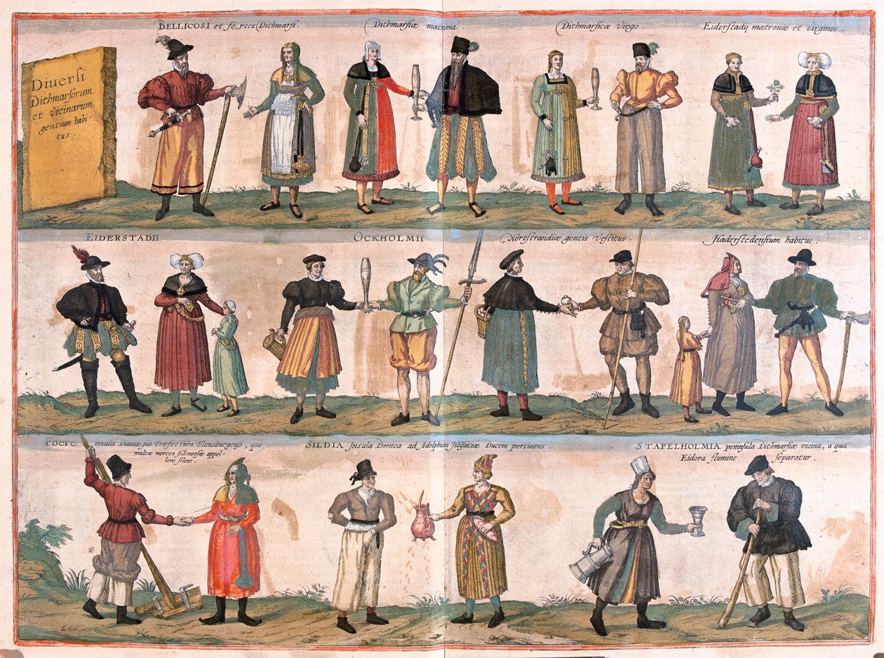 男女の衣装 - ゲオルク・ブラウン作『Civitates Orbis Terrarum』（ケルン、1617年）より 作： ジョージ・ブラウン