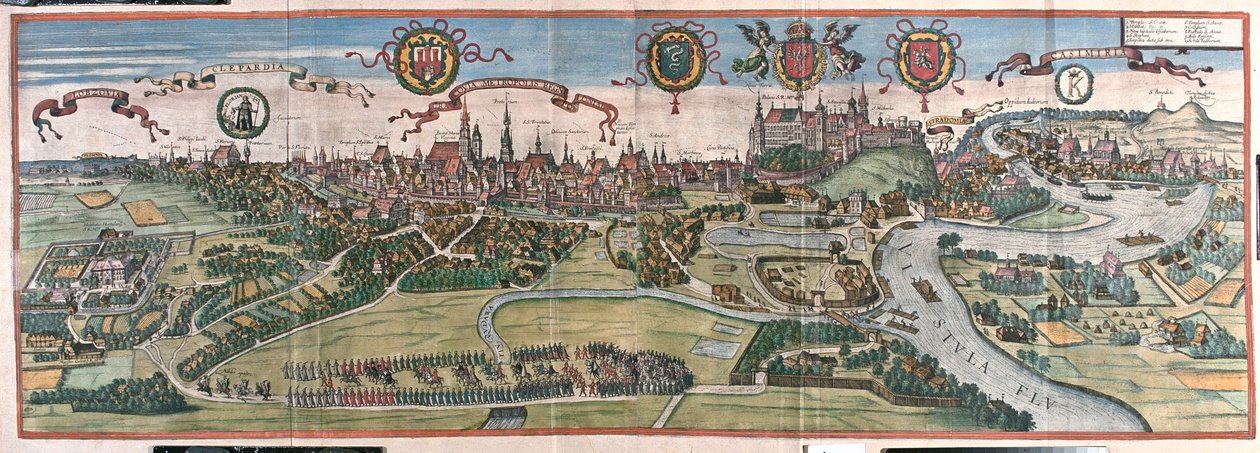 ポーランドのクラクフ - ゲオルク・ブラウン著『Civitates Orbis Terrarum』（ケルン、1617年）所収 作： ジョージ・ブラウン
