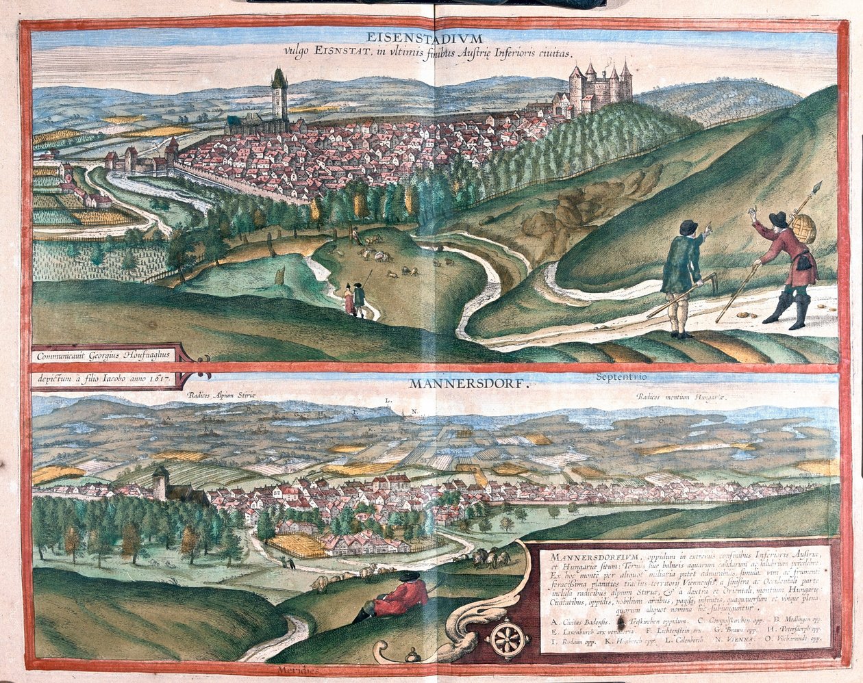 アイゼンシュタット（ドイツ）-マナーズドルフ（オーストリア）-ゲオルク・ブラウン作「Civitates Orbis Terrarum」ケルン1617年所収 作： ジョージ・ブラウン