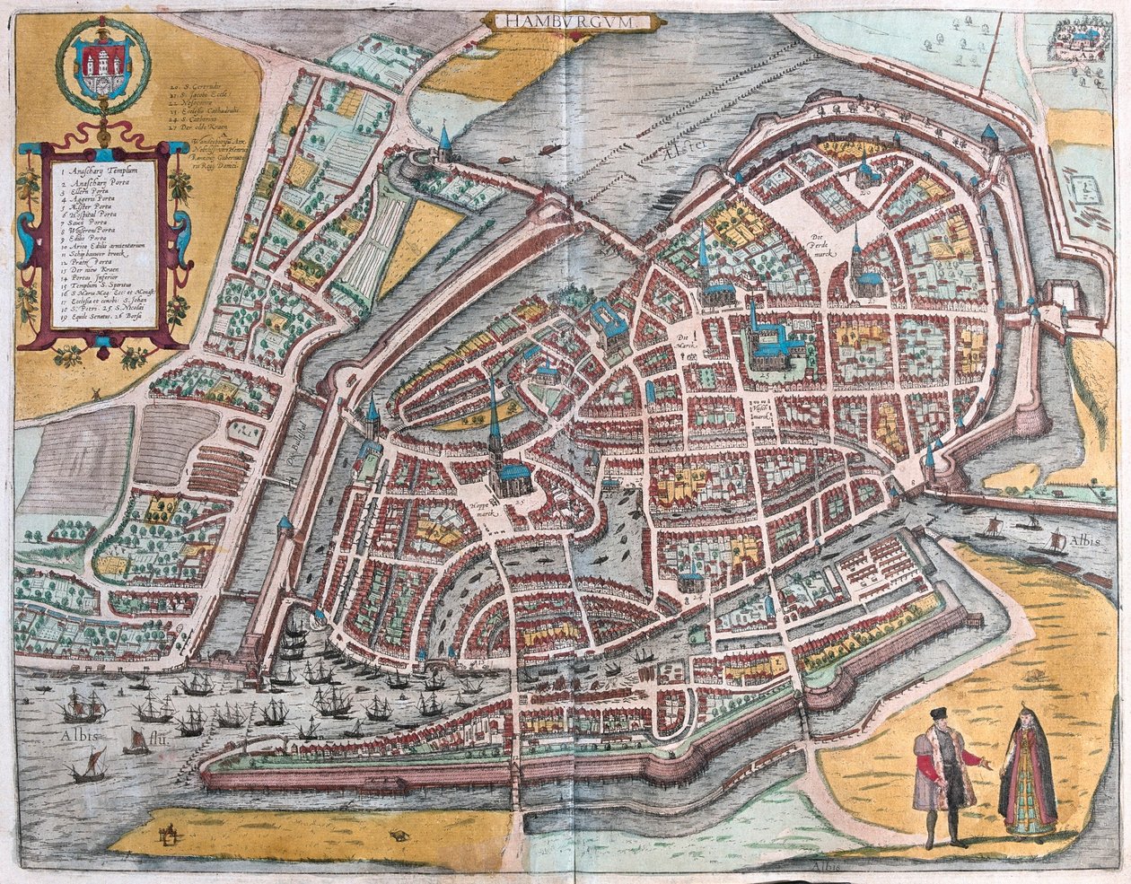 ドイツ、ハンブルク - ゲオルク・ブラウン作「Civitates Orbis Terrarum」ケルン1617年所収 作： ジョージ・ブラウン