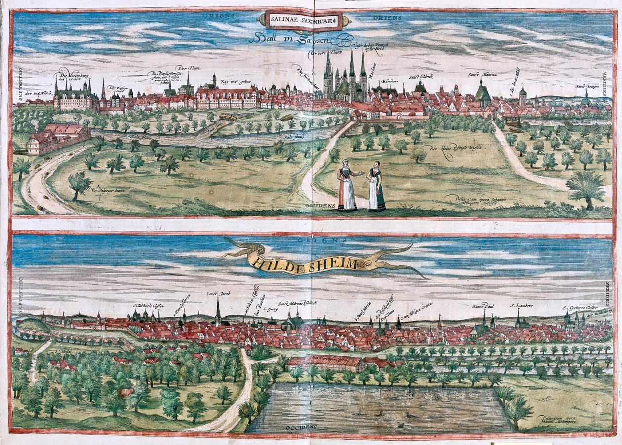 ドイツ、ヒルデスハイム - ゲオルク・ブラウン著『Civitates Orbis Terrarum』（ケルン、1617年）所収 作： ジョージ・ブラウン