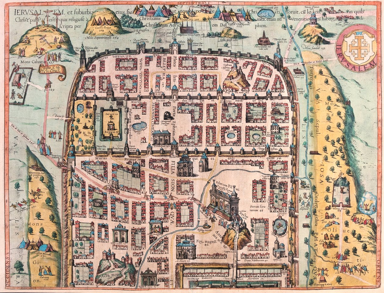 イスラエルのエルサレム - ゲオルク・ブラウン著『Civitates Orbis Terrarum』（ケルン、1617年）所収 作： ジョージ・ブラウン