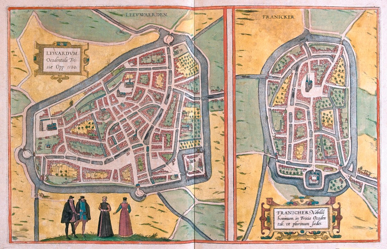 レーワルデン（西フリジア語）、オランダ、フランケール - ゲオルク・ブラウン著「Civitates Orbis Terrarum」ケルン1617年所収 作： ジョージ・ブラウン