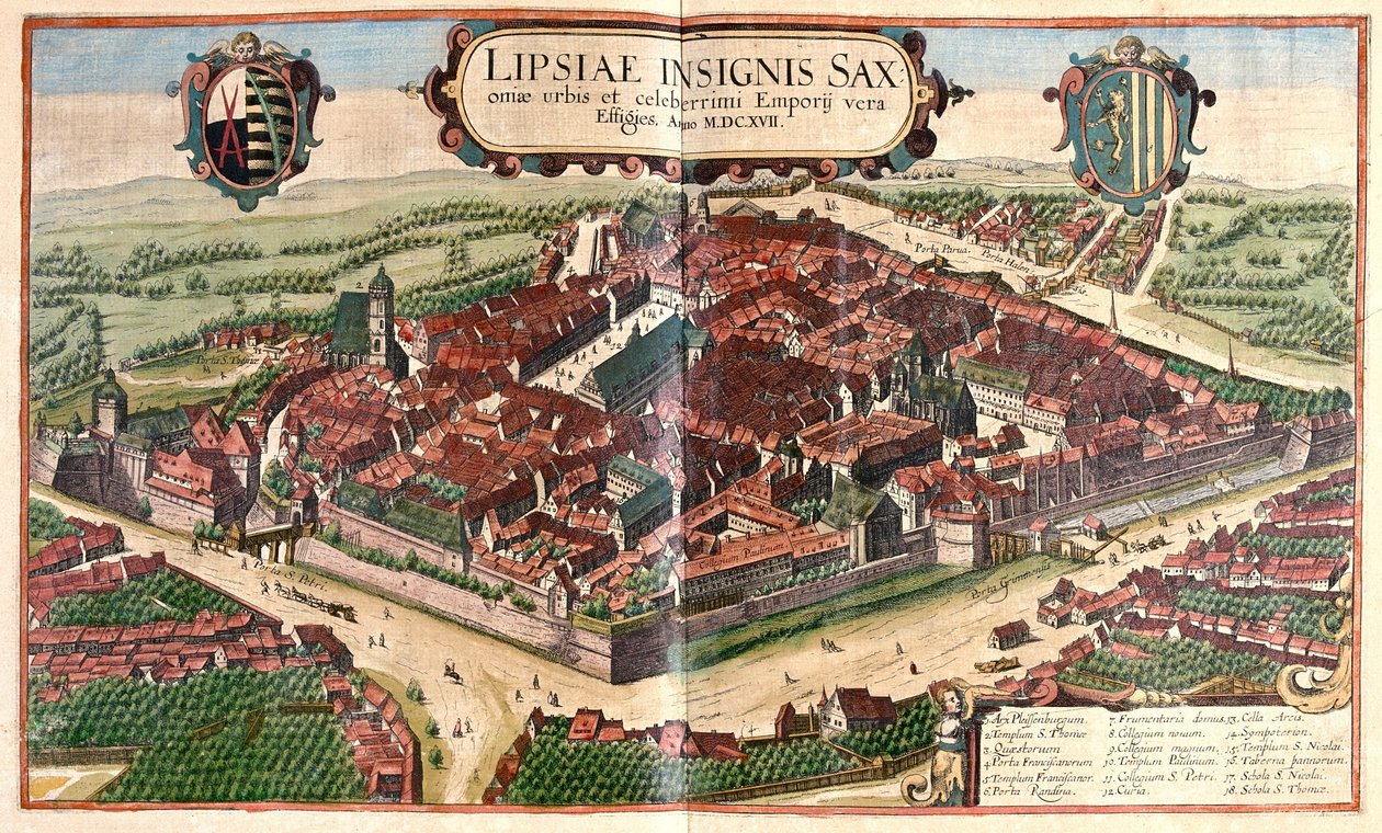 ドイツ、ライプツィヒ（リプシア）-ゲオルク・ブラウン著「Civitates Orbis Terrarum」ケルン1617年所収 作： ジョージ・ブラウン