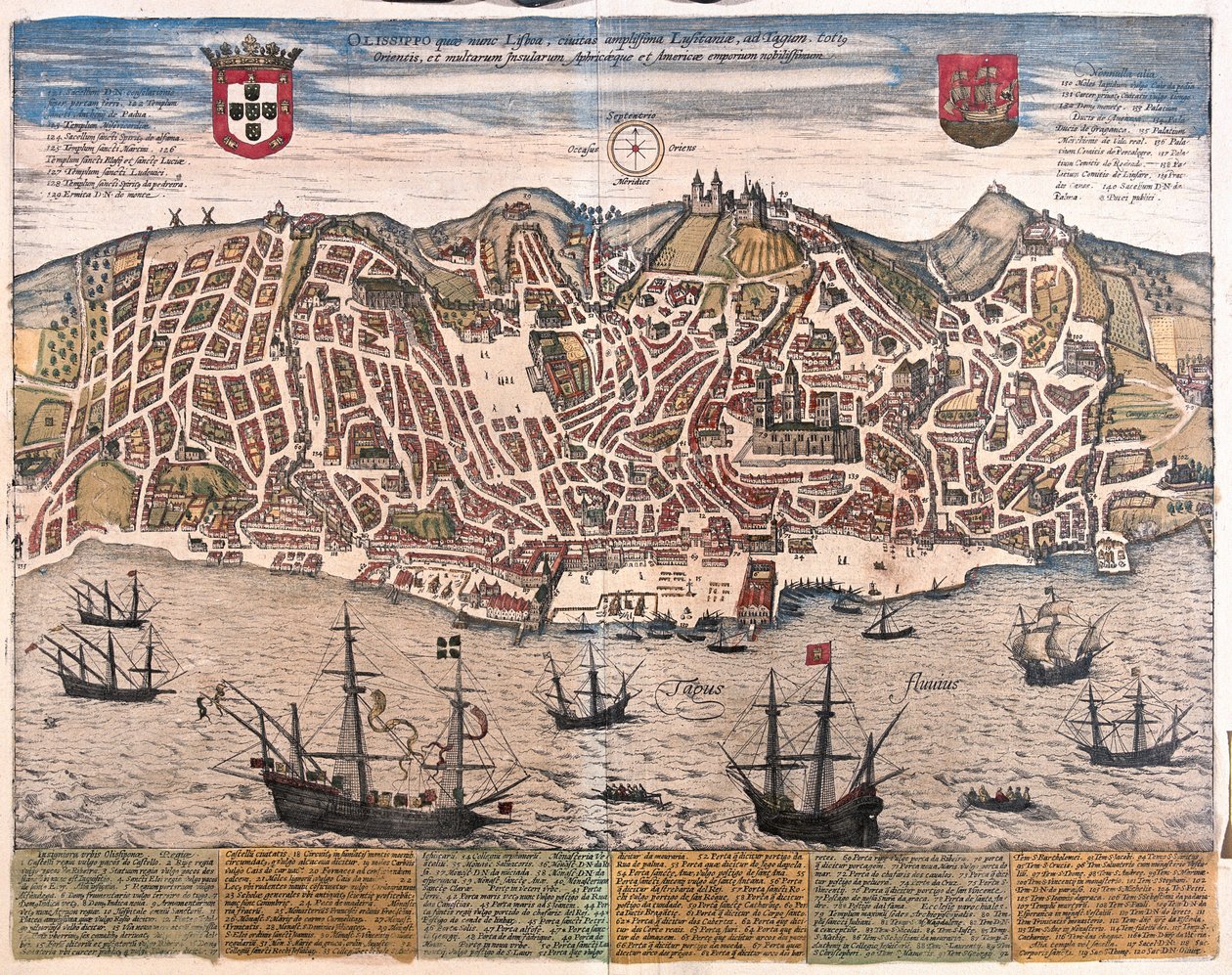 ポルトガルのリスボン-ゲオルク・ブラウン作「Civitates Orbis Terrarum」ケルン1617年所収 作： ジョージ・ブラウン
