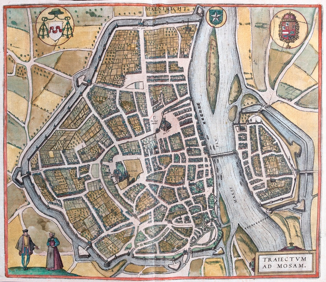 オランダのマーストリヒト、ゲオルク・ブラウン作「Civitates Orbis Terrarum」ケルン1617年所収 作： ジョージ・ブラウン