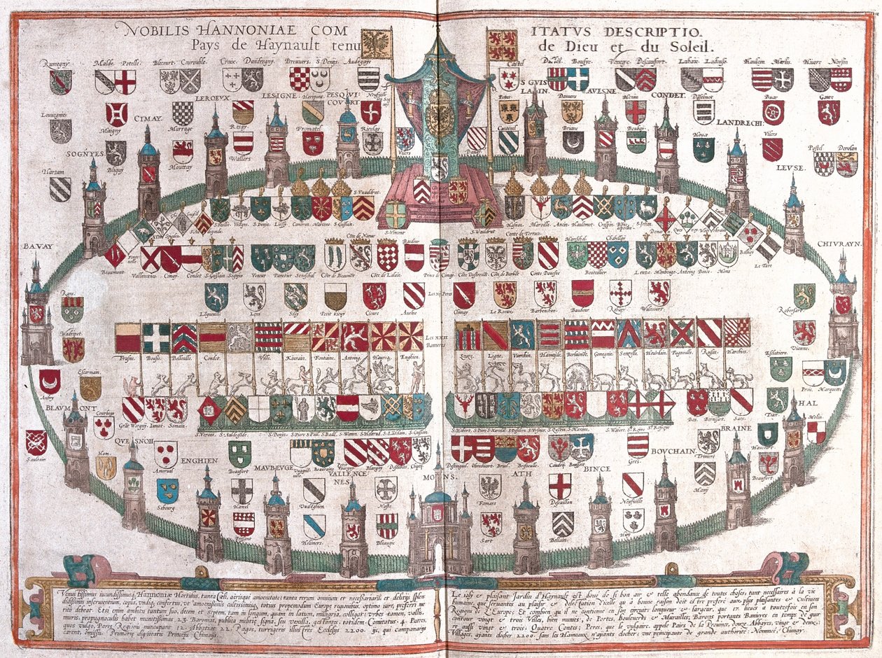 ベルギーのモンス - ゲオルク・ブラウン著『Civitates Orbis Terrarum』（ケルン、1617年）所収 作： ジョージ・ブラウン