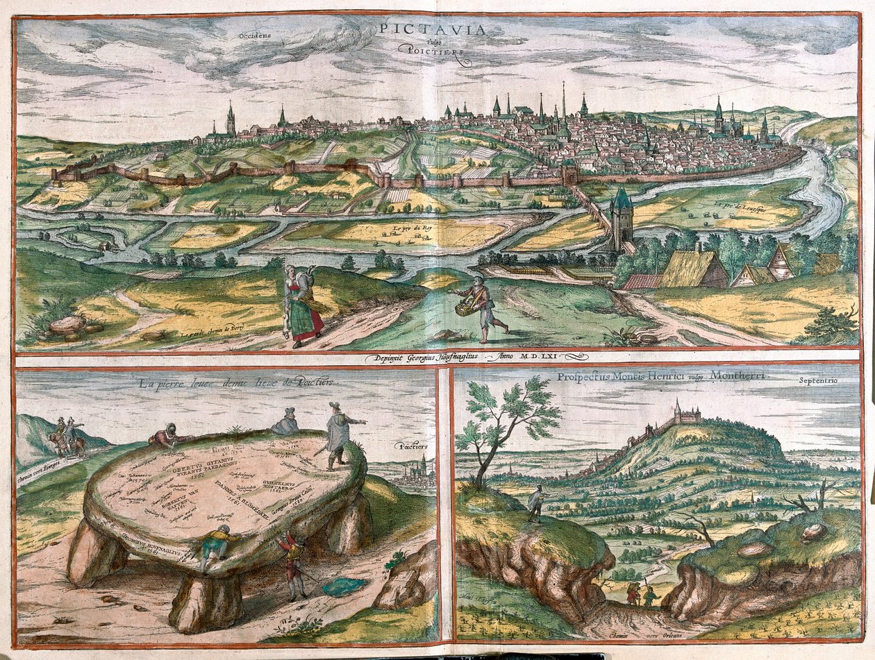 モンペリエ、トゥール、ポワチエ（フランス）-ゲオルク・ブラウン著「Civitates Orbis Terrarum」ケルン1617年所収 作： ジョージ・ブラウン