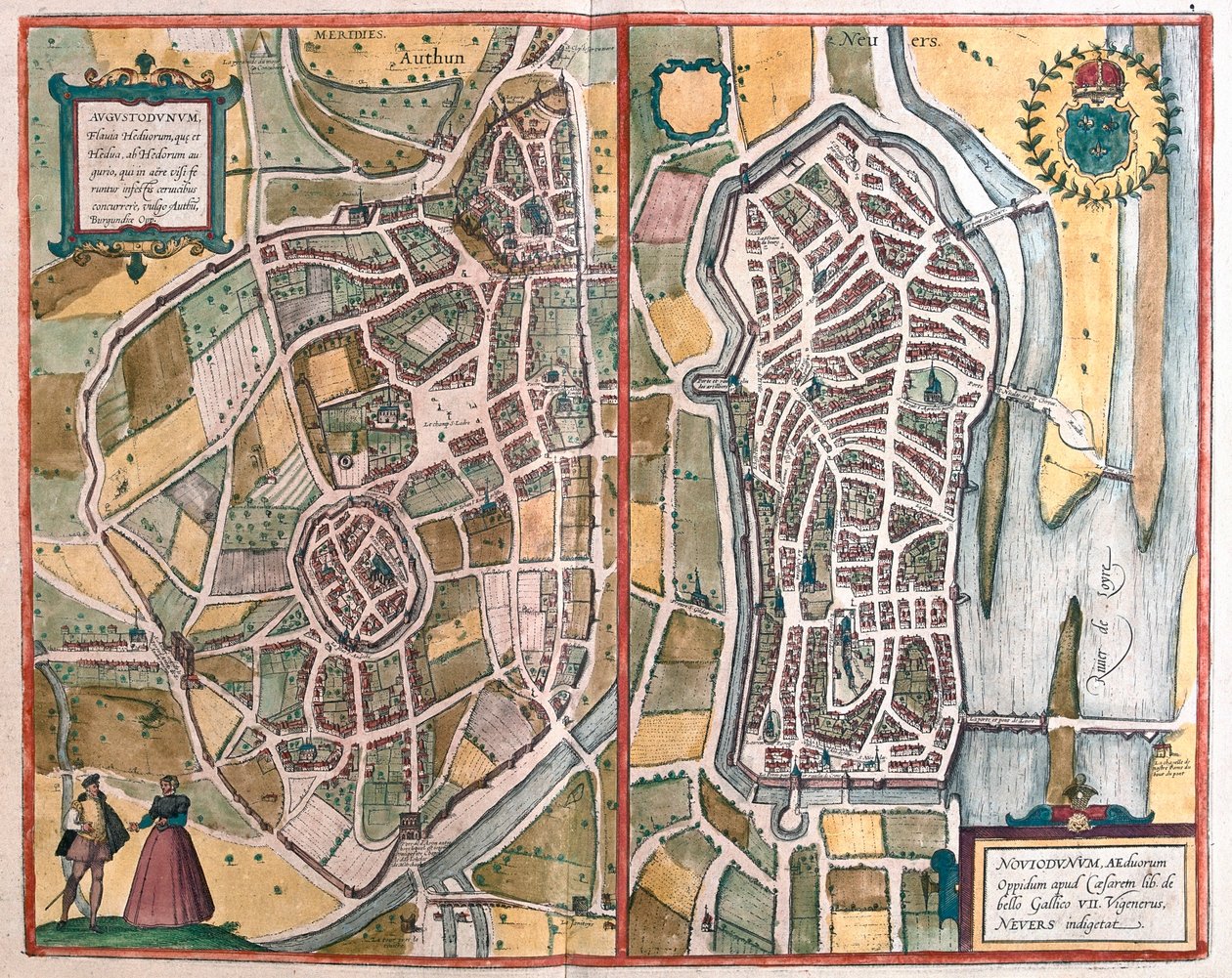ゲオルク・ブラウン作『Civitates Orbis Terrarum』（ケルン、1617年）に描かれたフランスのヌヴェール。 作： ジョージ・ブラウン