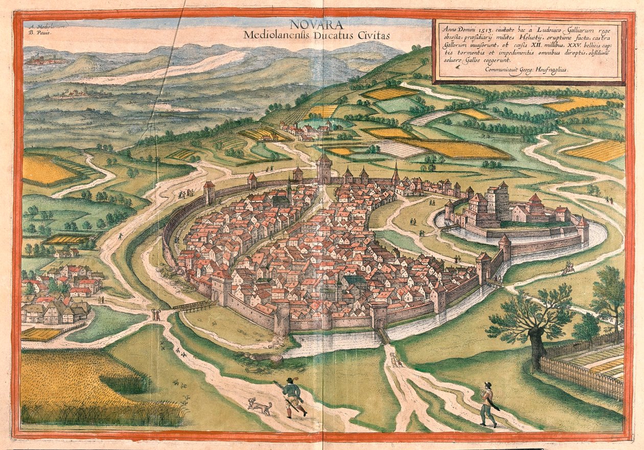 イタリア、ノヴァーラ - ゲオルク・ブラウン作「Civitates Orbis Terrarum」ケルン1617年所収 作： ジョージ・ブラウン