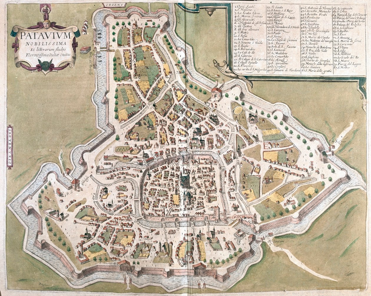 パドヴァ（イタリア）-ゲオルク・ブラウン作『Civitates Orbis Terrarum』（ケルン、1617年）所収 作： ジョージ・ブラウン