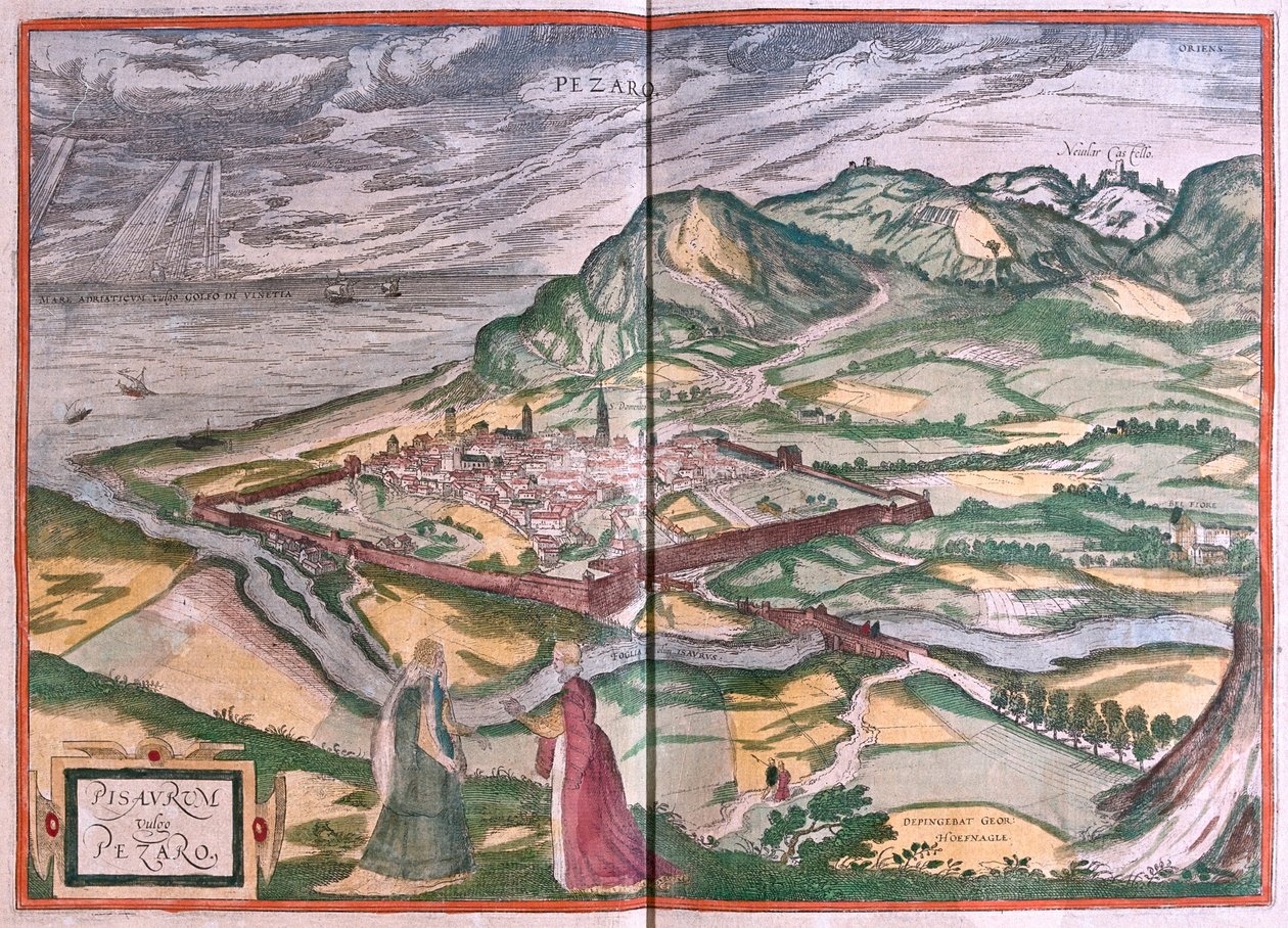 イタリア、ペーザロ - ゲオルク・ブラウン作「Civitates Orbis Terrarum」ケルン1617年所収 作： ジョージ・ブラウン