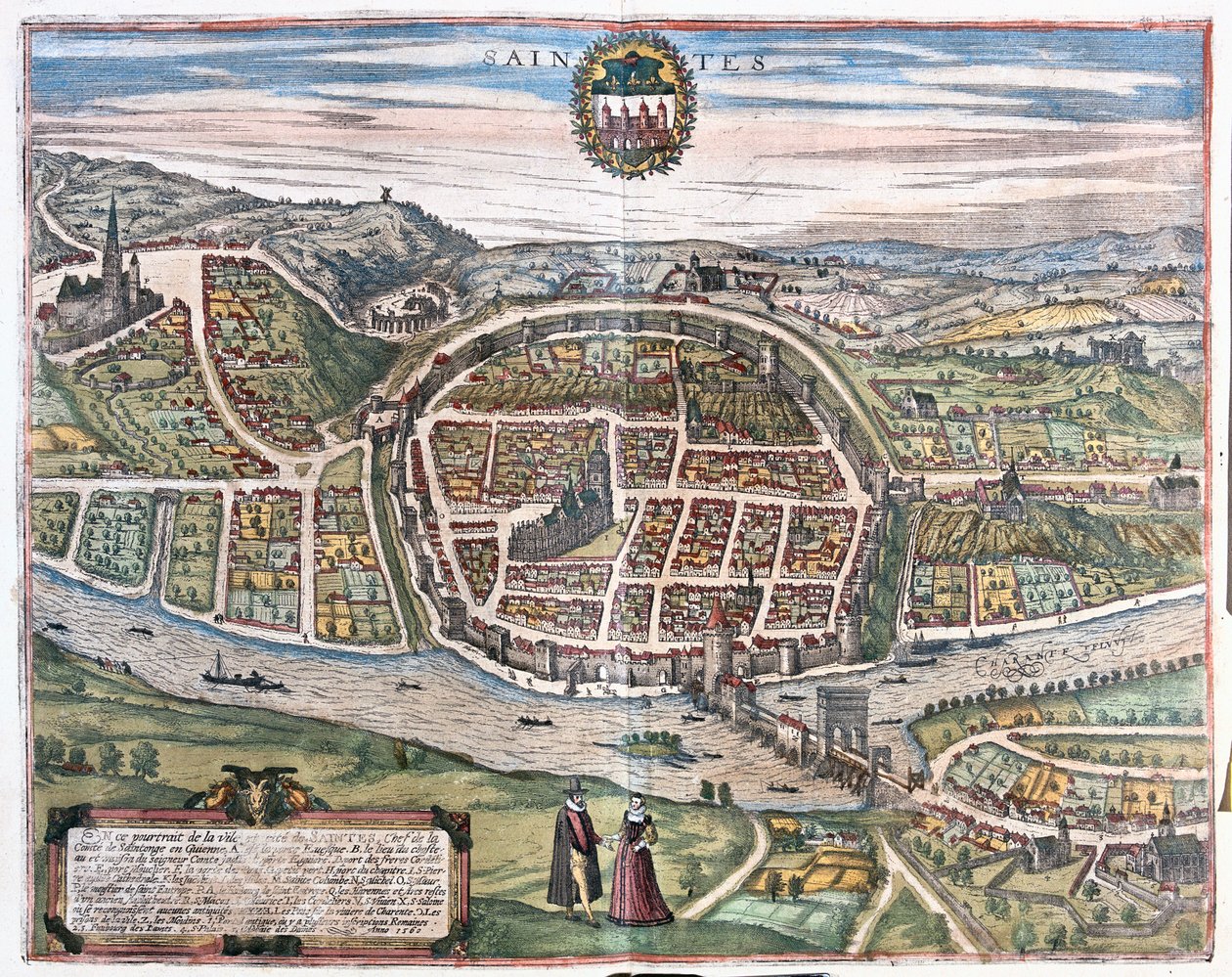 サント（フランス）-ゲオルク・ブラウン作『Civitates Orbis Terrarum』所収、ケルン、1617年 作： ジョージ・ブラウン