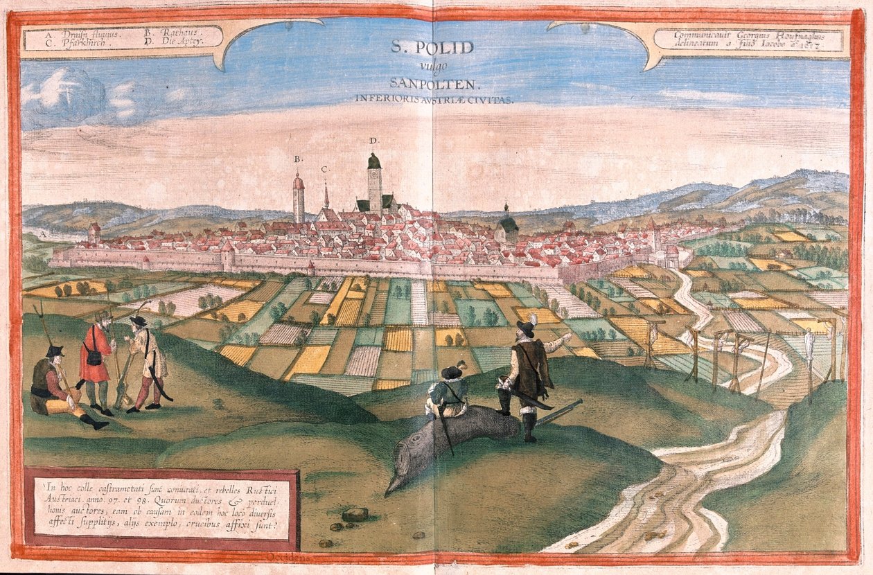 オーストリアのサンクト・ポルテン - ゲオルク・ブラウン作「Civitates Orbis Terrarum」ケルン1617年所収 作： ジョージ・ブラウン