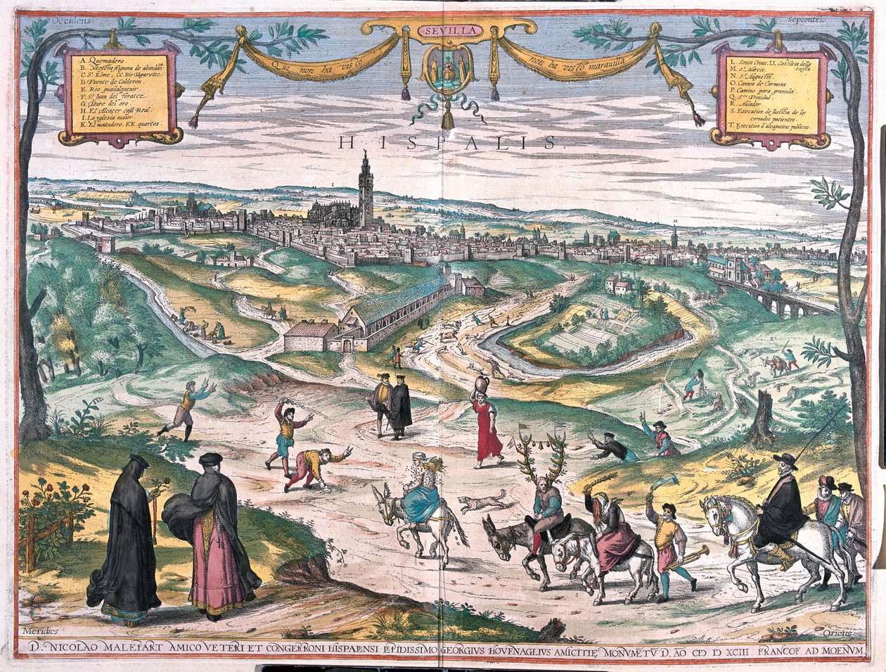 スペインのセビリア-ゲオルク・ブラウン作「Civitates Orbis Terrarum」ケルン1617年所収 作： ジョージ・ブラウン