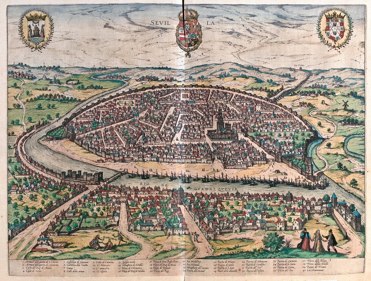スペインのセビージャ-ゲオルク・ブラウン作『Civitates Orbis Terrarum』（ケルン、1617年）所収 作： ジョージ・ブラウン