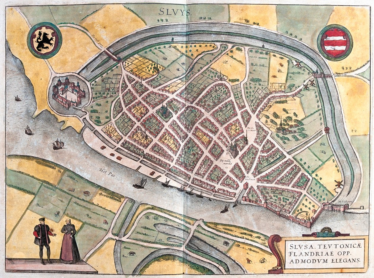 オランダ、スルーサ - ゲオルク・ブラウン著『Civitates Orbis Terrarum』（ケルン、1617年）所収 作： ジョージ・ブラウン