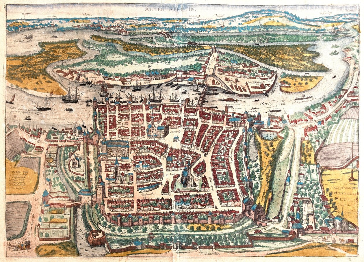 ポーランドのシュチェチン - ゲオルク・ブラウン著「Civitates Orbis Terrarum」ケルン1617年所収 作： ジョージ・ブラウン