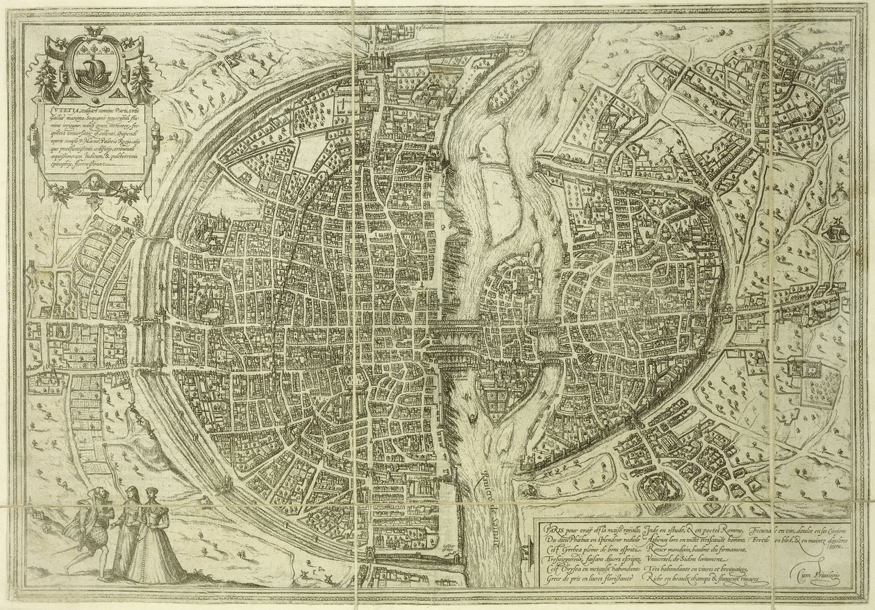 パリの町計画、1572 作： ジョージ・ブラウン
