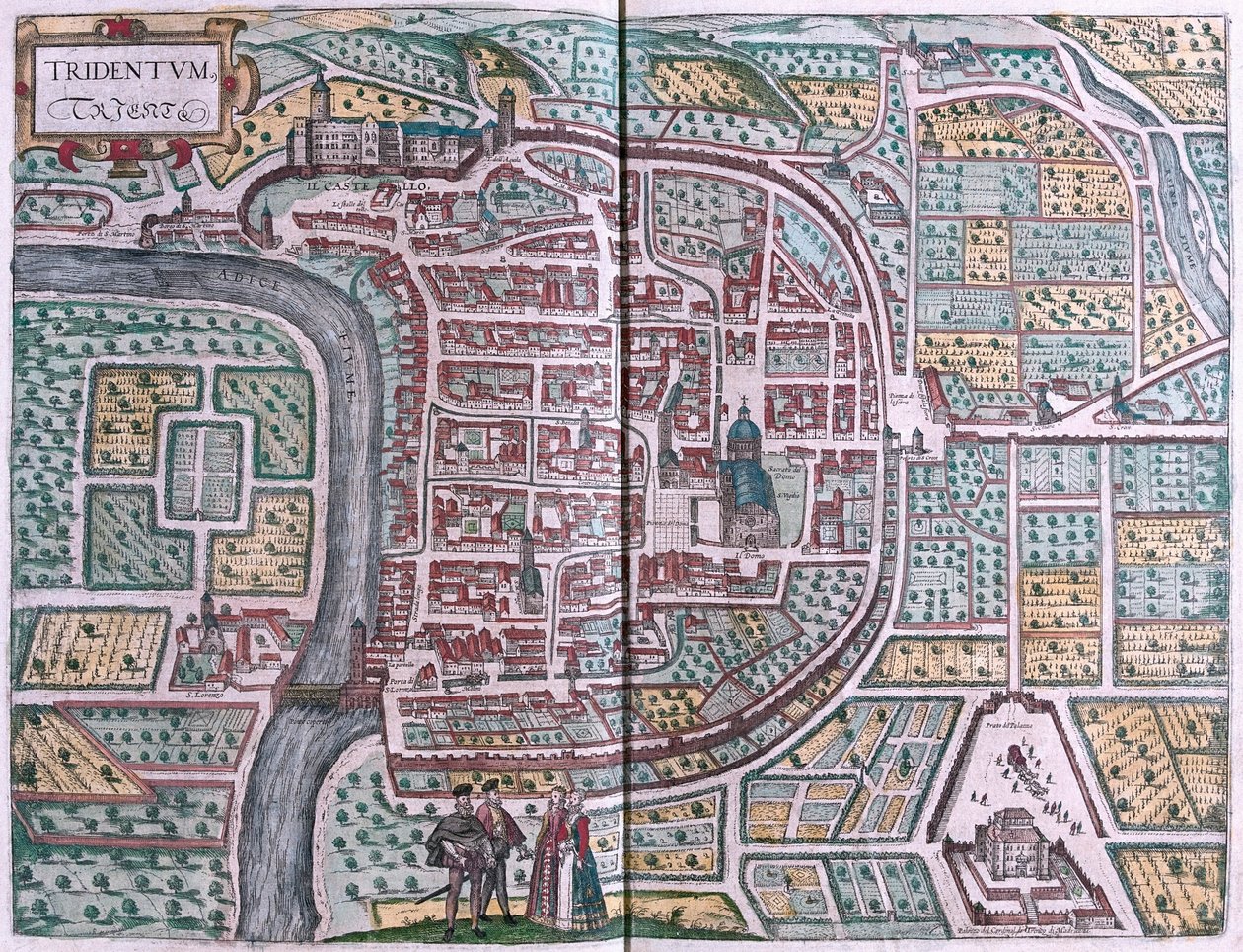 イタリア、トレント-ゲオルク・ブラウン作『Civitates Orbis Terrarum』（ケルン、1617年）所収 作： ジョージ・ブラウン