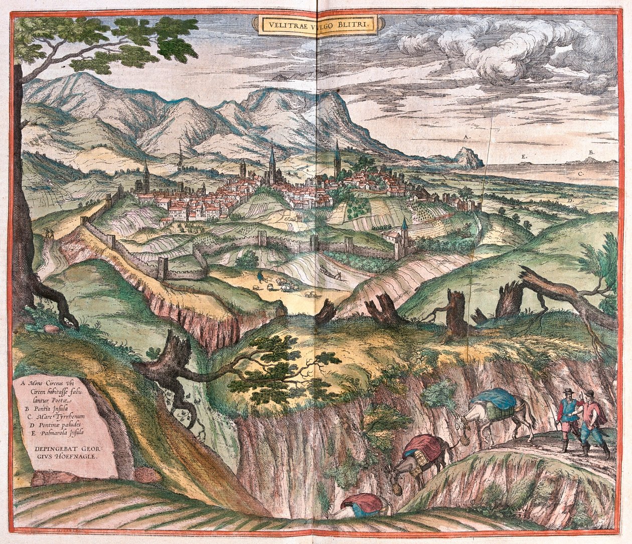イタリア、ヴェッレトリ-ゲオルク・ブラウン作「Civitates Orbis Terrarum」ケルン1617年所収 作： ジョージ・ブラウン