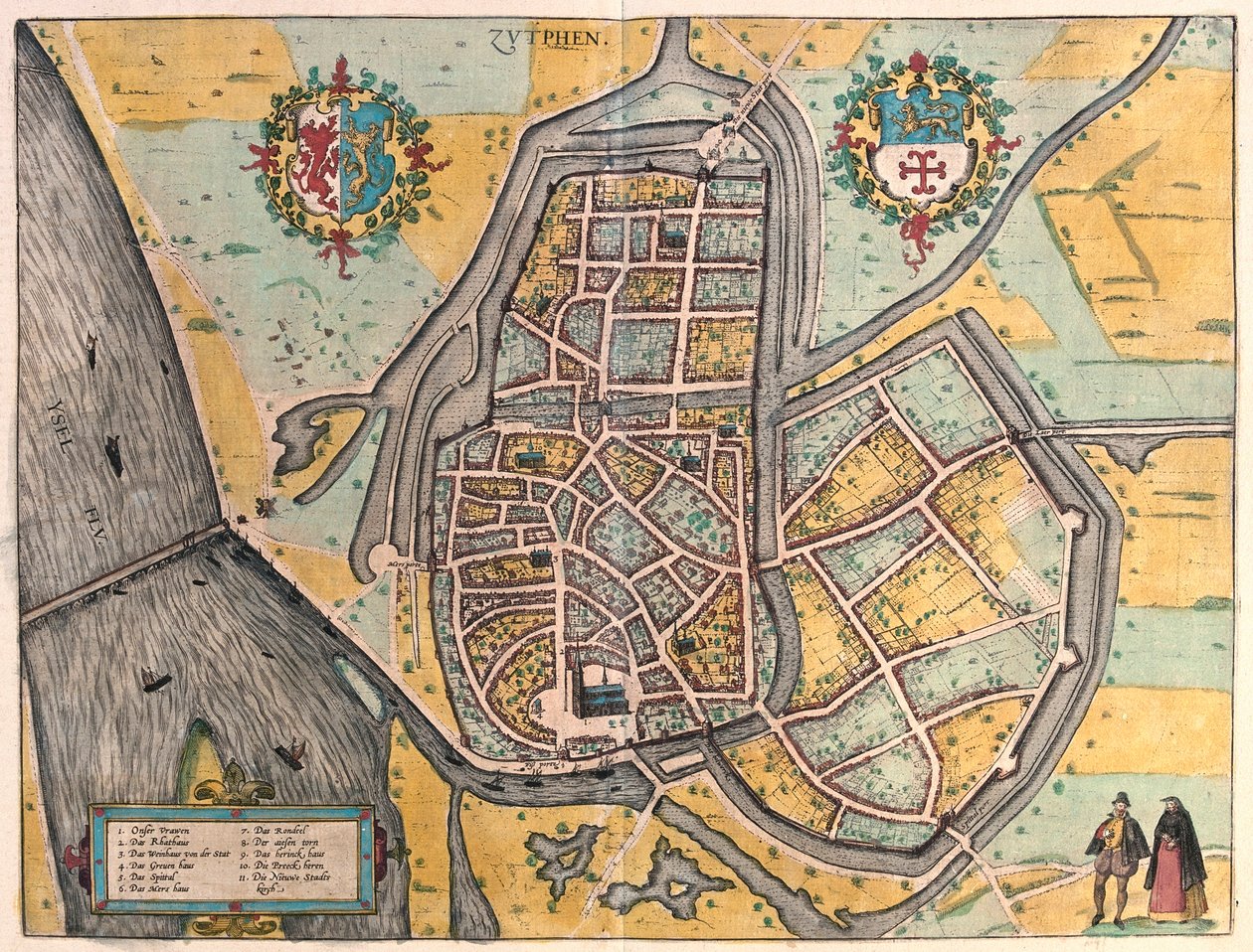 オランダ、ズットフェン - ゲオルク・ブラウン著『Civitates Orbis Terrarum』（ケルン、1617年）所収 作： ジョージ・ブラウン